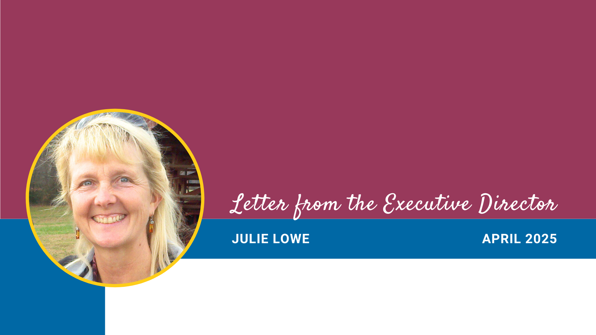 Letterhead with Julie Lowe's photo on it.