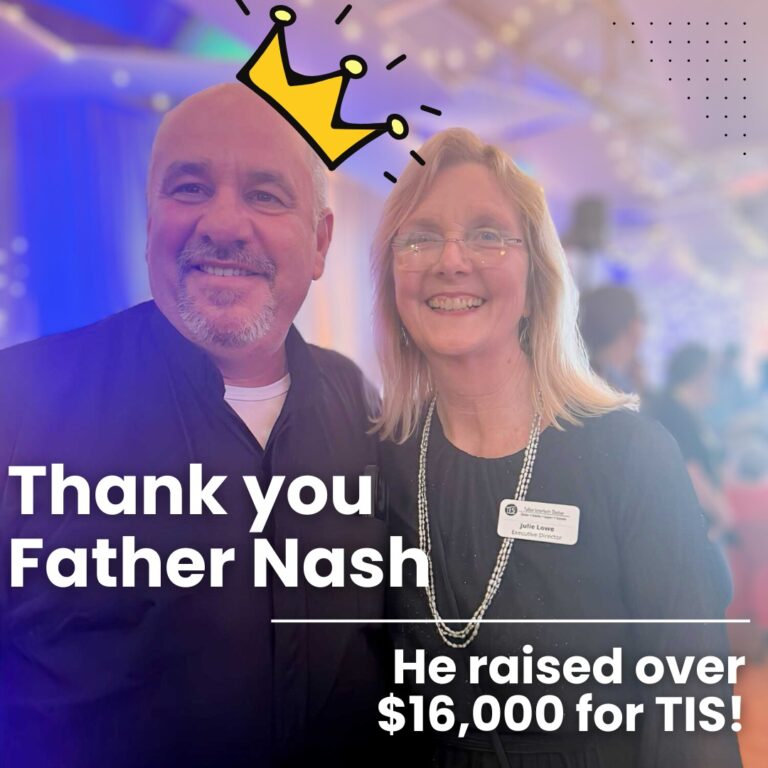 Father James Nash with TIS Executive Director Julie Lowe