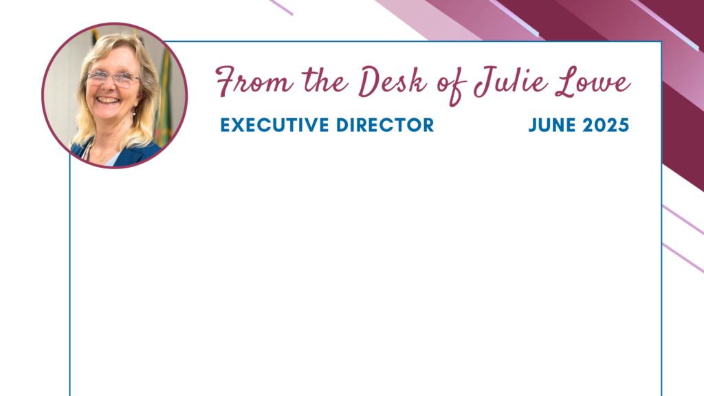 Julie Lowe Letterhead for the June letter from the Executive Director