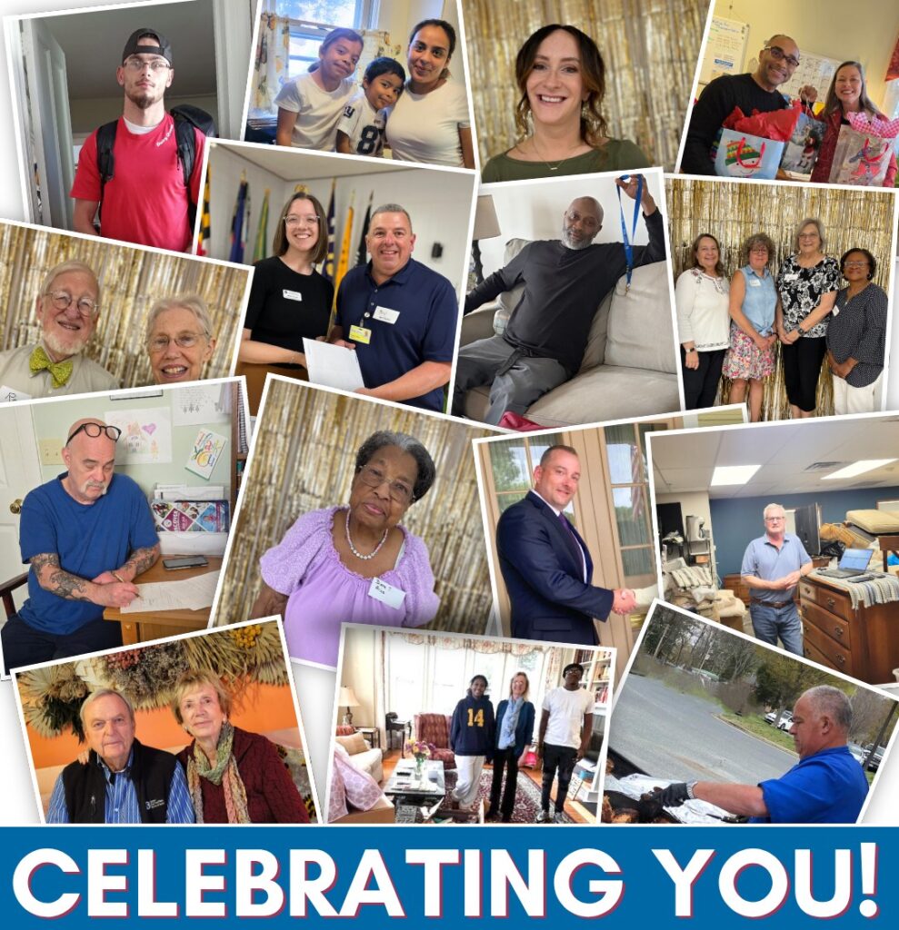 Collage of photos of TIS volunteers, donors, and supporters