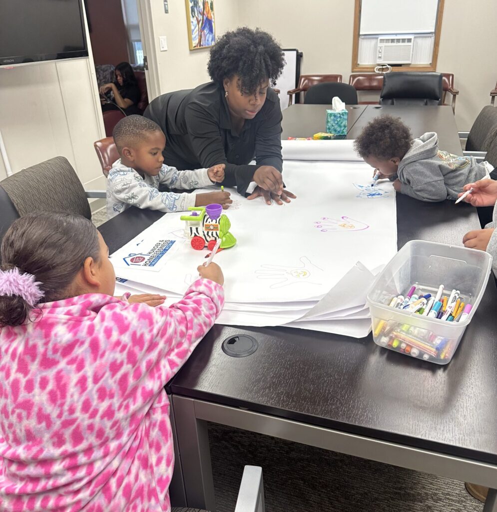Sade and kids at Halloween party
