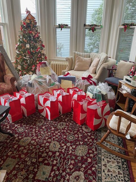 Xmas gifts under tree at Easton's Promise