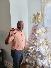 DeWayne with Christmas Tree
